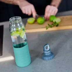 7 L Petrol-GrünDrink2GO GLAS Trinkflasche SV 0 N3100300