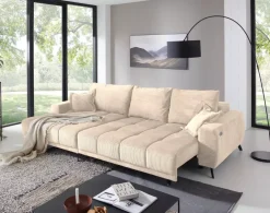 Bonito Polstergarnitur, Ottomane links, Hydra 23 beige