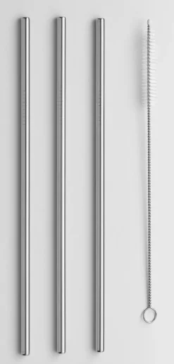 Edelstahl-Trinkhalm-Set Edelstahl
