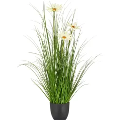 Gras mit Margeriten