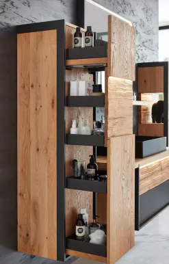 Hängeschrank mit Apotherkerauszug Steel