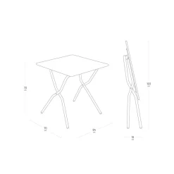 Lafuma Mobilier Tisch BALCONY T.64 25