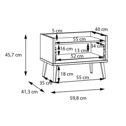 Nachtkommode mit 1 Schubkasten Whenua