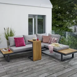 OUTDOOR Gartensofa-Set 3-tlg. RUNEI