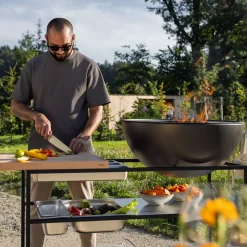 Outdoor-Küche mit integriertem Grillset FIRE KITCHEN/ BOWL 70 Plancha