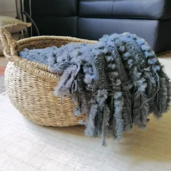 Stickdecke mit Fransen Nala