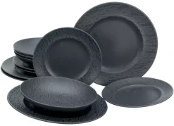 Tellerset 12-teilig Schiefer